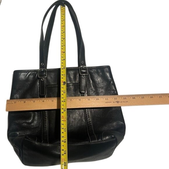 Coach Hampton Black Leather Shoulder Bag Tote 4462 - Picture 13 of 14